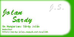 jolan sardy business card