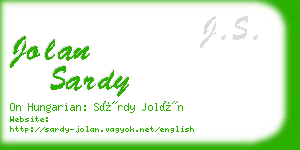 jolan sardy business card